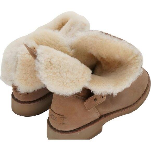 UGG Syden Sheepskin Suede Pull-On Boots Chestnut Women's US 9.5 - Picture 3 of 6